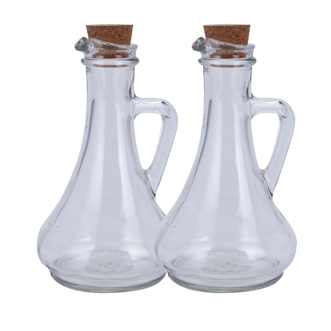 neuetischkultur 2 x Glasflaschen mit Korken für Essig oder Öl