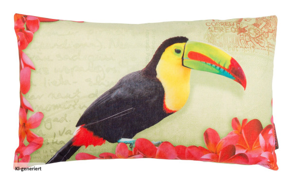 Dekokissen Bunte Vögel Tukan 30x50