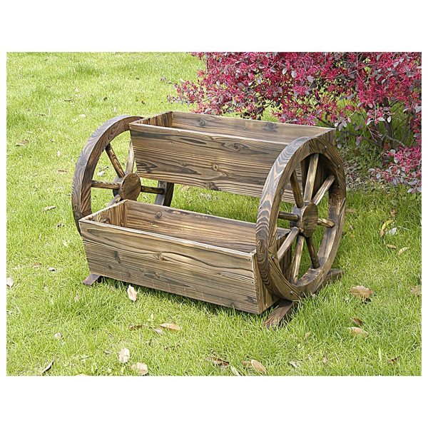 HTI-Living Rustikal Blumenkasten mit 2 Pflanzgefäßen