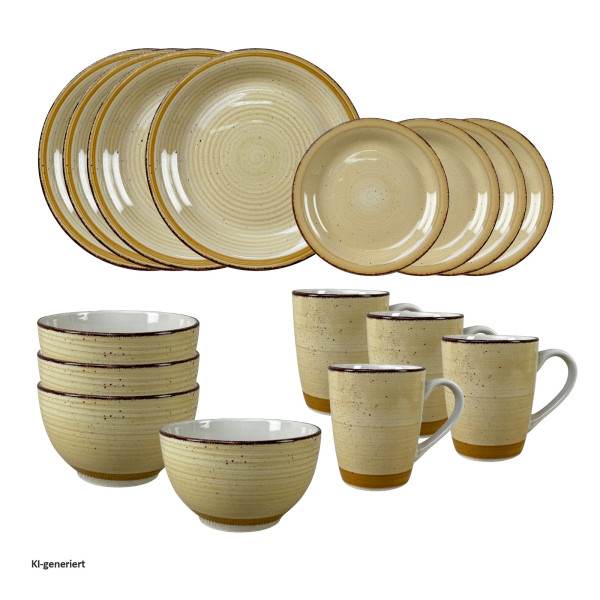 Geschirrset 16-teilig Antonia creme Keramik