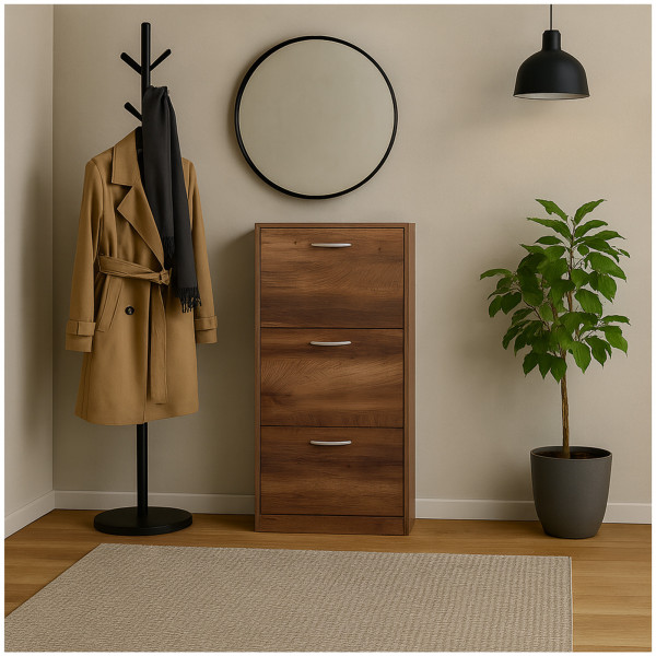 HTI-Living schmaler Schuhschrank für kleine Flure Schuhkipper mit drei Kippfächern