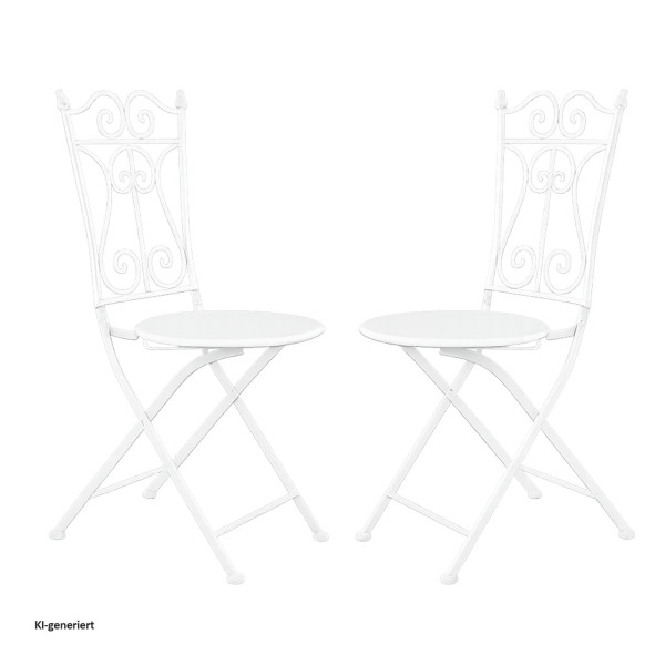 Gartenstuhl Oleander creme 2er Set Metall