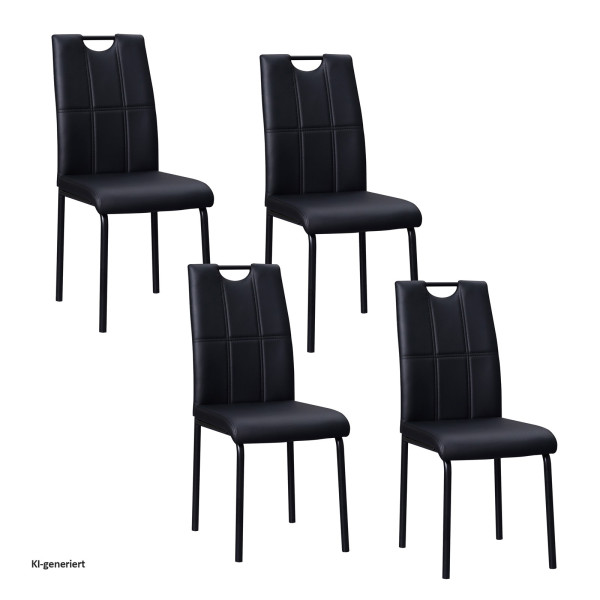 Stuhl Denton PU schwarz 4er Set