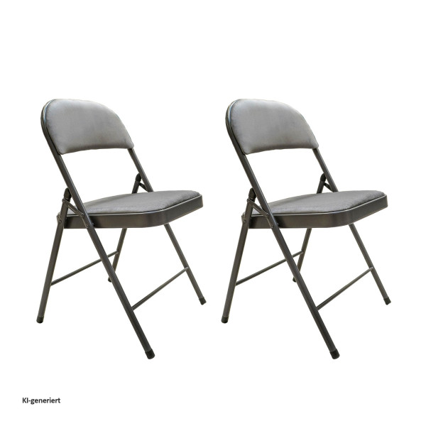 Klappstuhl Dima Velvet Grau 2er-Set
