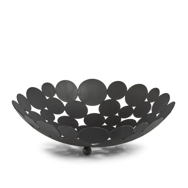 Obstschale, Metall, schwarz