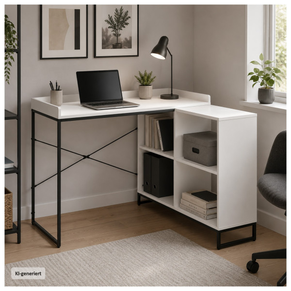 Computertisch Cedrik weiß-schwarz