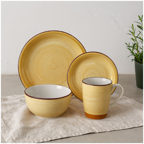 NTK-Collection Beige 16-teiliges Tafelservice aus Keramik