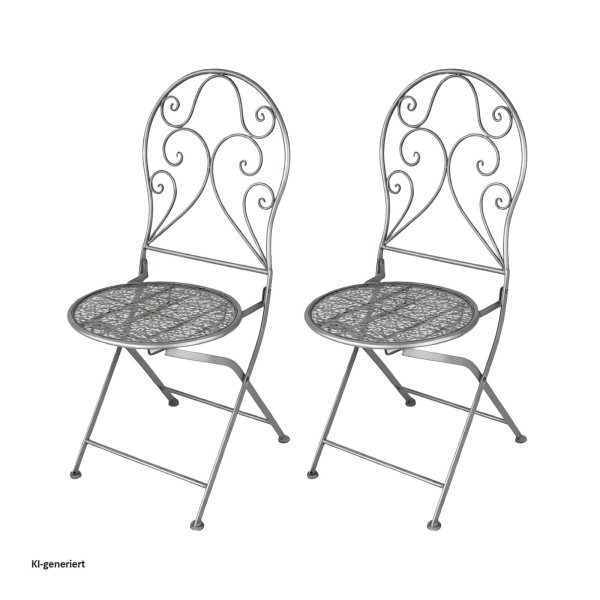Gartenstuhl 2er-Set Lani Grau