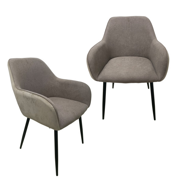 HTI-Living Albany Soft Hellbraun 2er-Set Stuhl