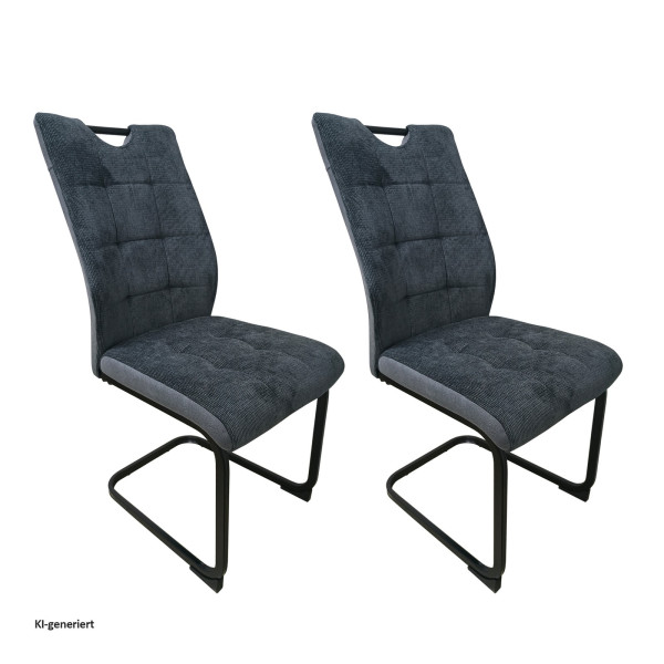 Stuhl Mateo grau 2er Polyester