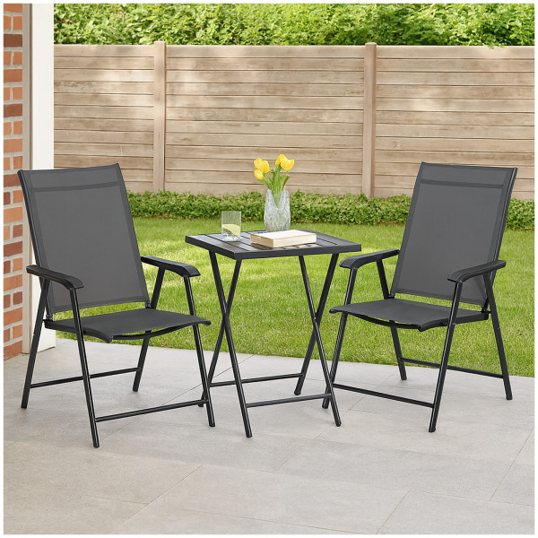 HTI-Living mit 5-fach verstellbarer Rückenlehne 2er Set moderner Gartenstühle