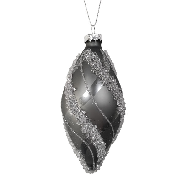 HTI-Living Silber mit Glitzersteinen Christbaumschmuck Zapfen