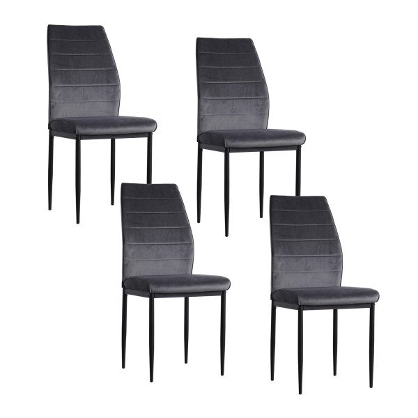 Stuhl Madison Velvet grau 4er Set