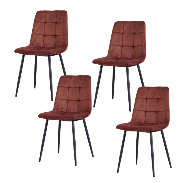 Stuhl Mesa Velvet braun 4er Set
