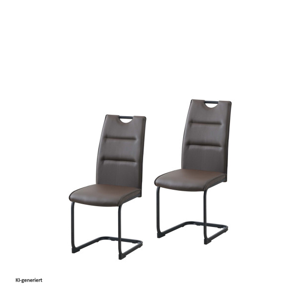 Schwingstuhl DannyP PU Braun 2er Set