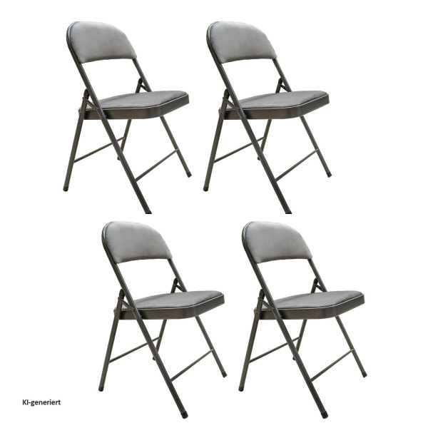 Klappstuhl Dima Velvet Grau 4er-Set