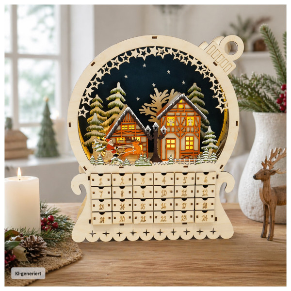 Adventskalender Weihnachtskugel zum selbst befüllen