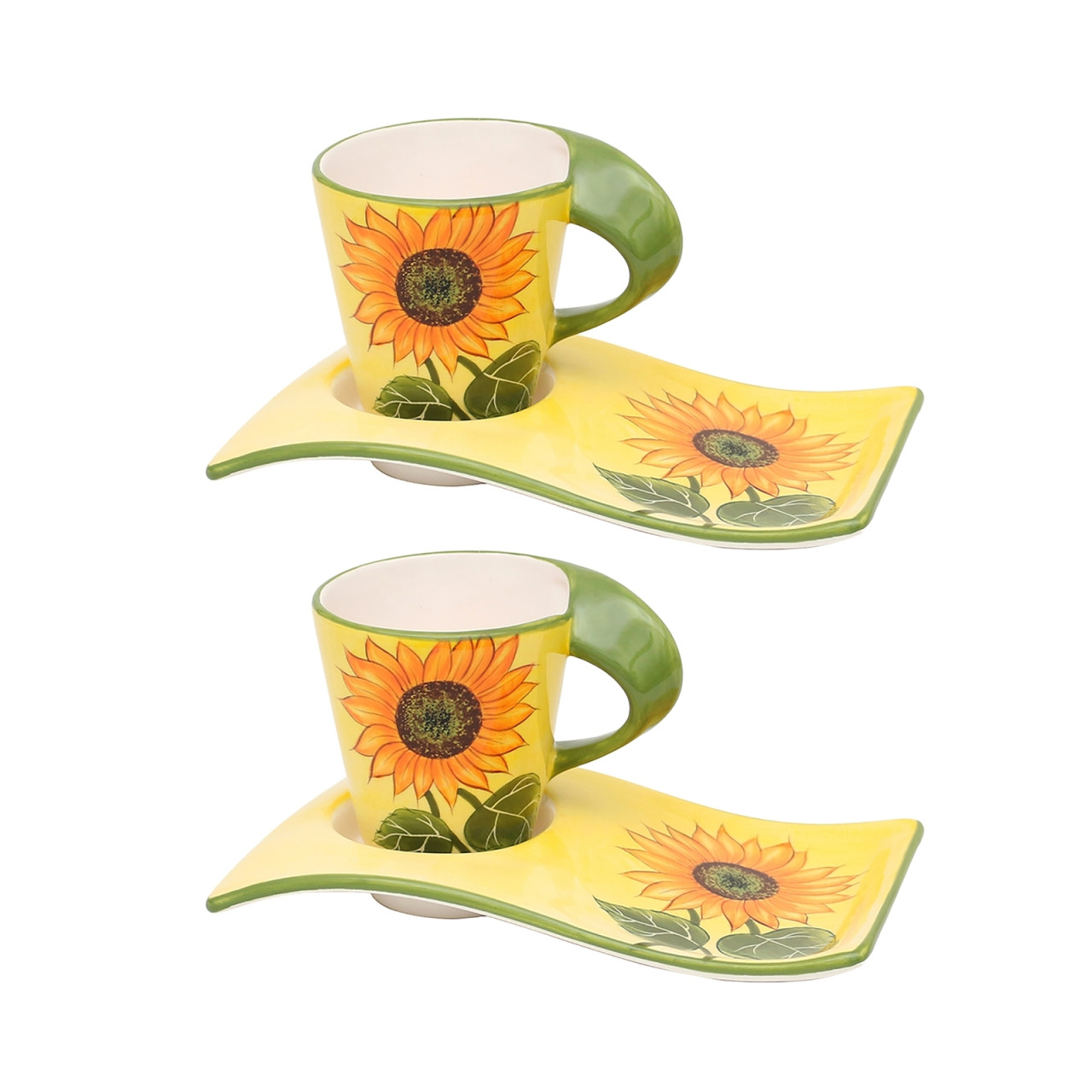 neuetischkultur Kaffeepot mit Gebäckteller Sonnenblume 2er-Set
