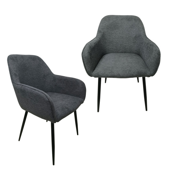 HTI-Living Albany Waffle Grau 2er-Set Stuhl