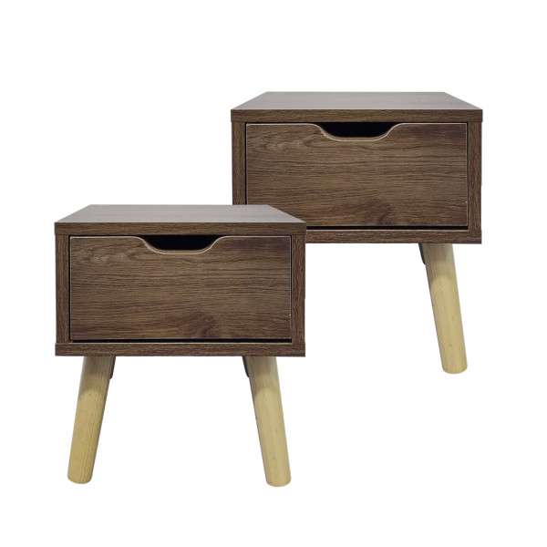 HTI-Living Thekla Eiche Nachttisch 1 Schublade 2er-Set