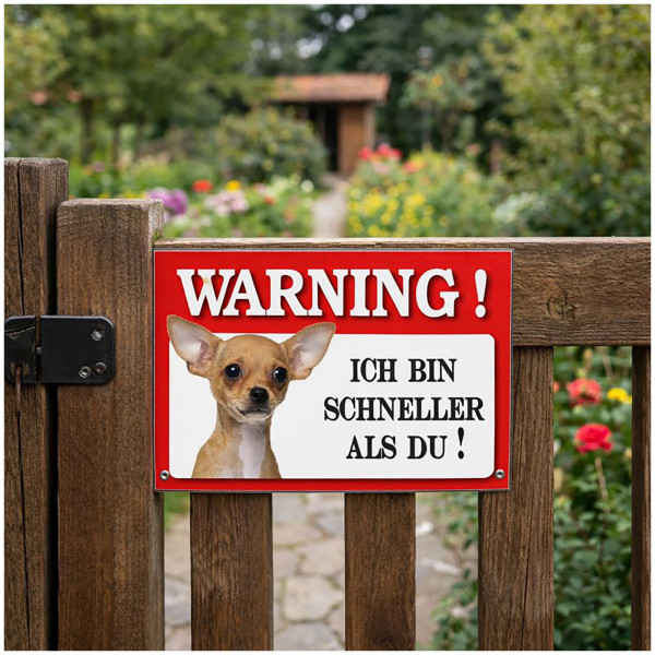 HTI-Line Chihuahua Blechschild Wachhund