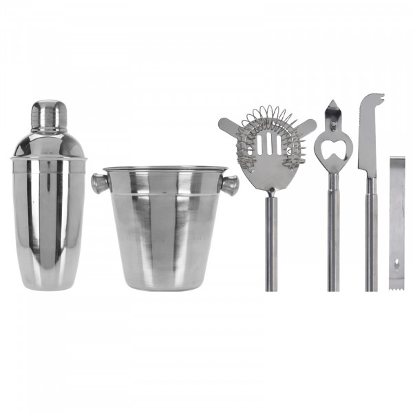 neuetischkultur Edelstahl Bar Set mit Shaker und Kühler 6-tlg.