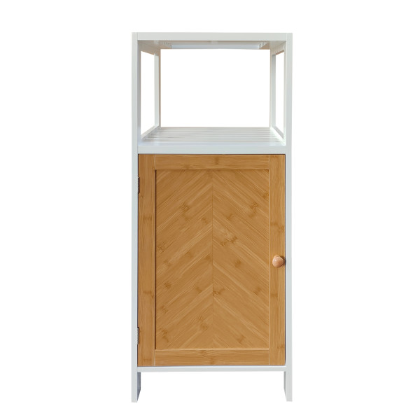 HTI-Living Weiß mit Tür in Holzoptik Badschrank Ilian