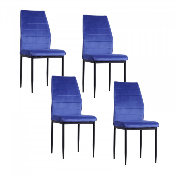 HTI-Living Velvet 4er-Set Blau Esszimmerstuhl Madison