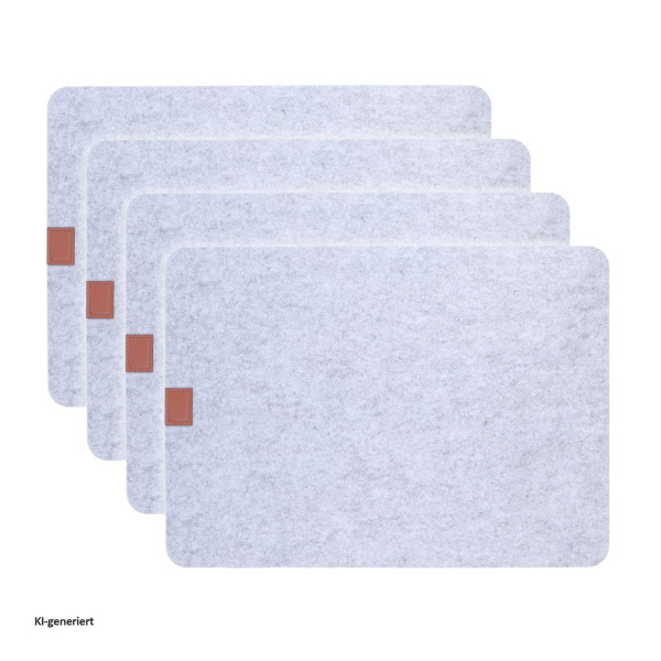 esmerina® 4er Set Platzsets, Filz eckig
