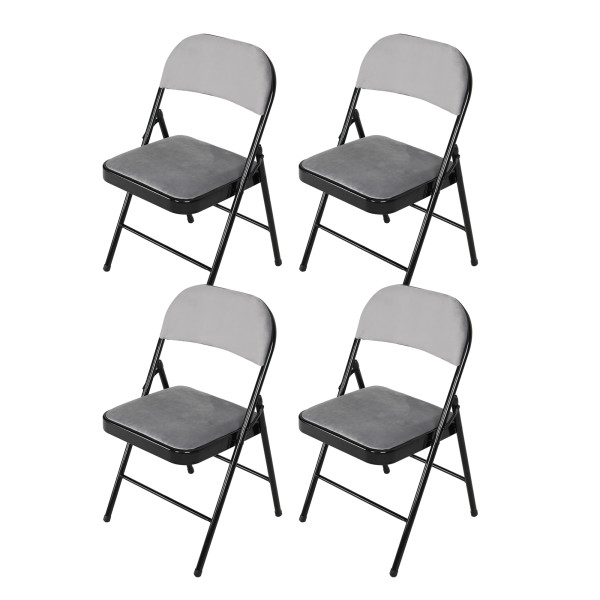 HTI-Living Velvet Grau 4er-Set Klappstuhl Wedigo