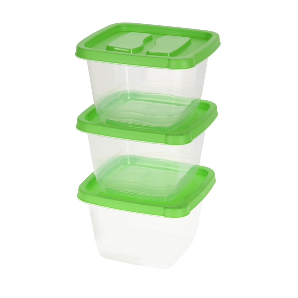 VORRATSDOSEN SET 3-ER 1360 ML 15,5X15,5X10 CM