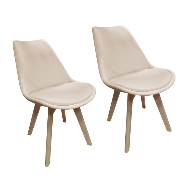 Stuhl Atlanta Velvet Creme 2er-Set