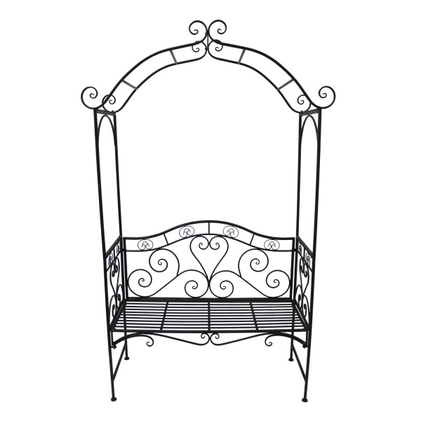 HTI-Living mit Rosenbogen aus Metall Celia Romantische Gartenbank