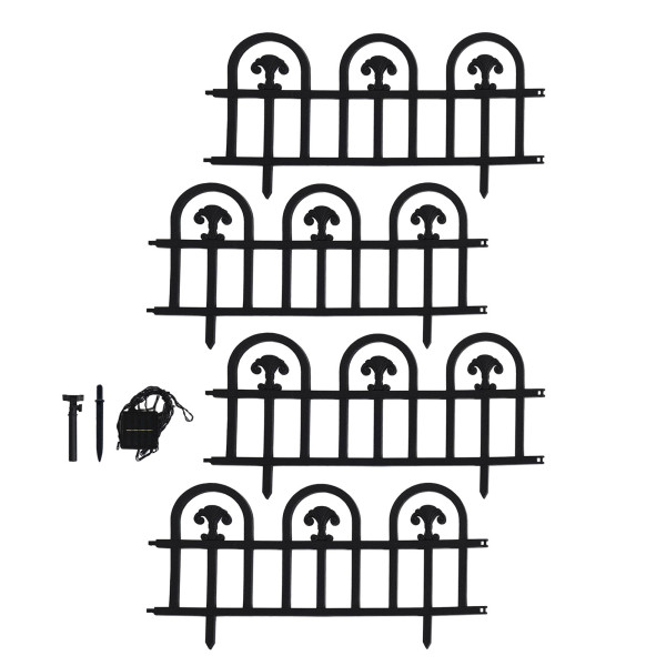 HTI-Living Bögen mit Lichterkette Beeteinfassung 960 cm Schwarz