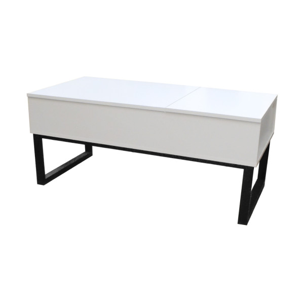 HTI-Living mit Stauraum Weiß Couchtisch höhenverstellbar