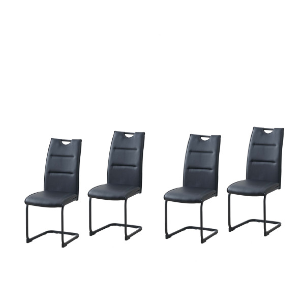 Schwingstuhl DannyP PU Schwarz 4er Set