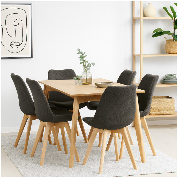 HTI-Living Atlanta Webstoff Grau Stuhl