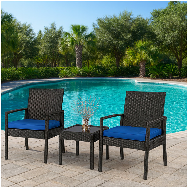 HTI-Living Santadi Blaue Kissen Sitzgruppe 3-teilig