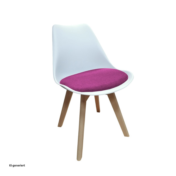 Stuhl Atlanta Weiß/Webstoff Pink