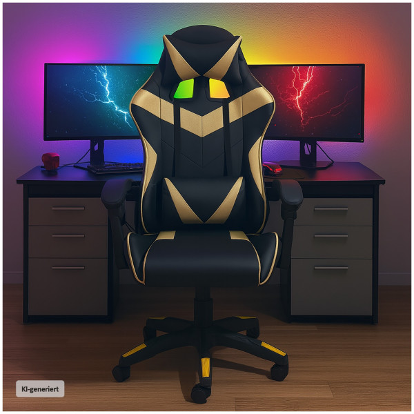 Krit racer gaming chair Schwarz-Gold