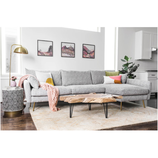 HTI-Living Webstoff Grau rechts Ecksofa Antonius