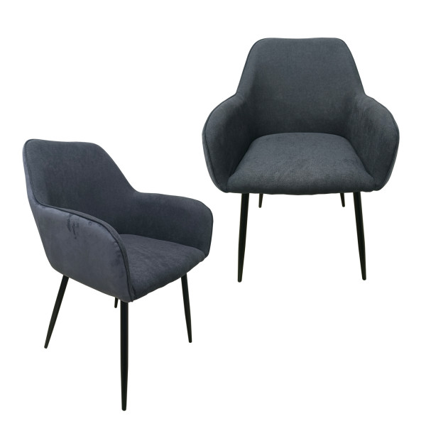 HTI-Living Albany Soft Grau 2er-Set Stuhl