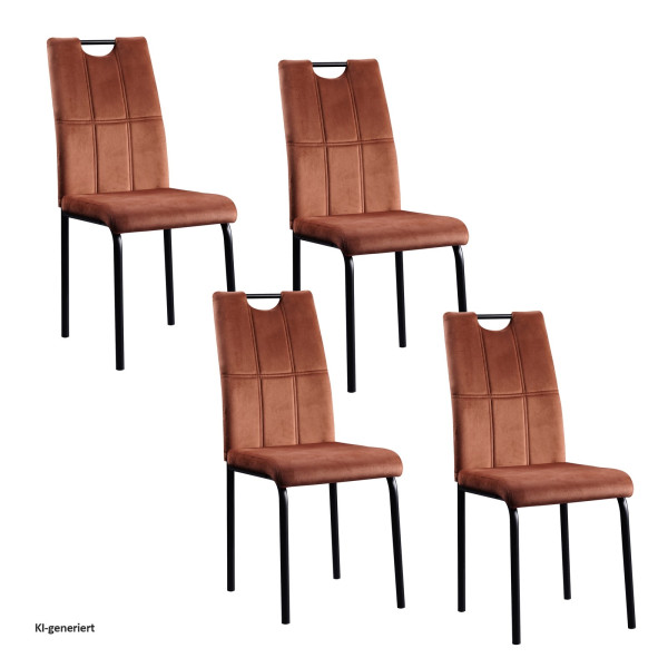 Stuhl Denton Velvet braun 4er Set