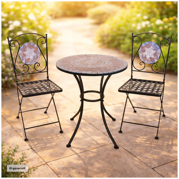 Gartentisch und 2 Stühle Marocco Braun