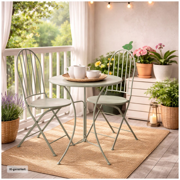 Gartentisch und 2 Stühle Ivy grün