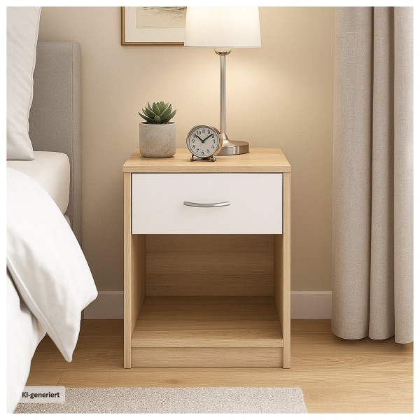 Nachtkonsole Nachtschrank Nina 1 Sonoma Weiß