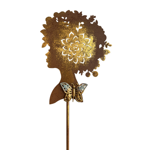 formano Kopf mit Schmetterling Gartenstecker