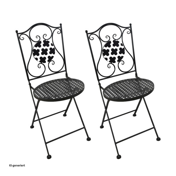 Gartenstuhl Aster "Black and White" 2er Set