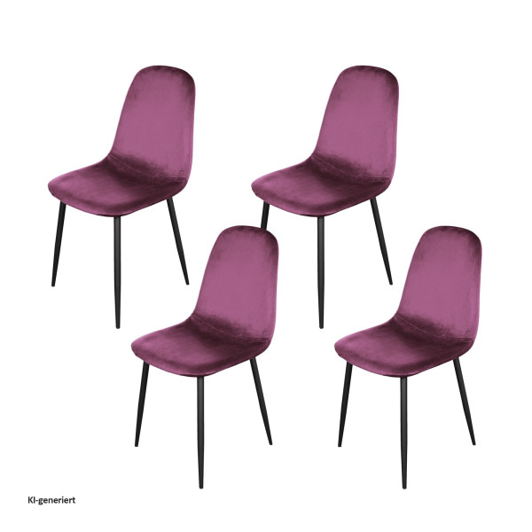 Stuhl Savannah Velvet Pink 4er Set