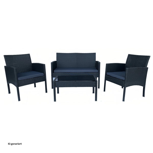 4-teiliges Outdoorset Zita Anthrazit/Grau